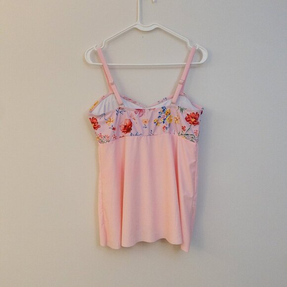 SELFIEGO Pink Floral Swimdress (XL) – Built-In Support & Flowy Swim Skirt - Picture 2 of 3